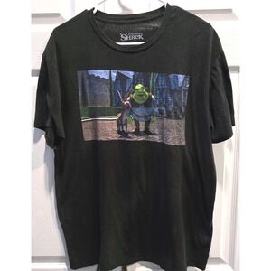 Shrek Shirt Men's Large Black DreamWorks Movie Graphic Tee Short Sleeve Adult L